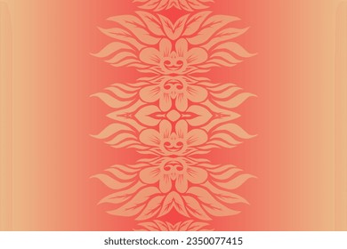 Beautiful classic design colourful  background with flower leaf line art pattern of indonesian culture traditional batik for textile or fashion 
