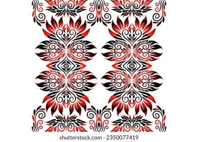 Beautiful classic design colourful  background with flower leaf line art pattern of indonesian culture traditional batik for textile or fashion 
