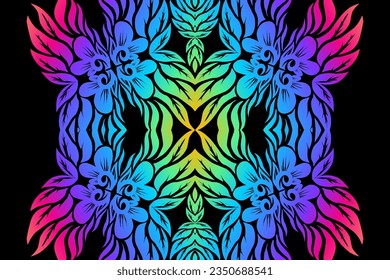 Hermoso diseño clásico de fondo colorido con línea de flores patrón de arte de la cultura indonesia batik tradicional para textil o moda 
