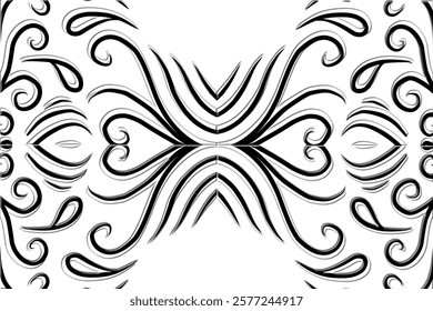 Beautiful classic design colourful background with flower leaf line art pattern of indonesian culture traditional batik	
