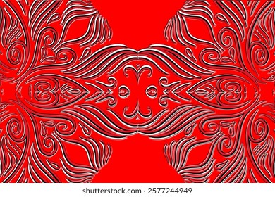 Beautiful classic design colourful background with flower leaf line art pattern of indonesian culture traditional batik	