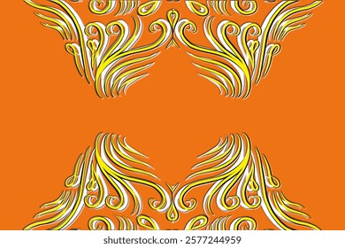 Beautiful classic design colourful background with flower leaf line art pattern of indonesian culture traditional batik	