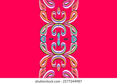 Beautiful classic design colourful background with flower leaf line art pattern of indonesian culture traditional batik	