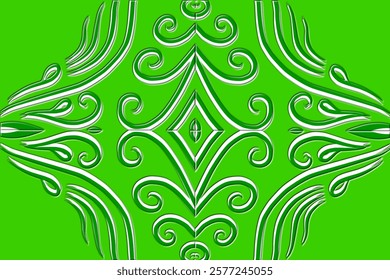 Beautiful classic design colourful background with flower leaf line art pattern of indonesian culture traditional batik	