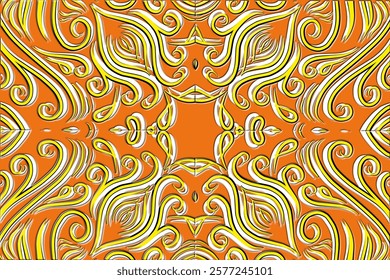 Beautiful classic design colourful background with flower leaf line art pattern of indonesian culture traditional batik	