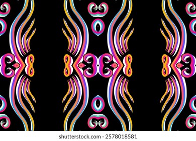 Beautiful classic design colourful background with flower leaf line art pattern of indonesian culture traditional batik