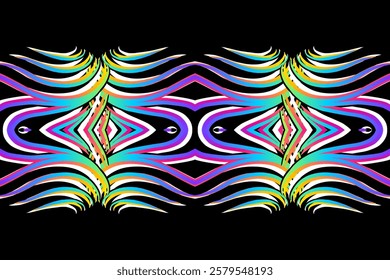 Beautiful classic design colourful background with flower leaf line art pattern of indonesian culture traditional batik