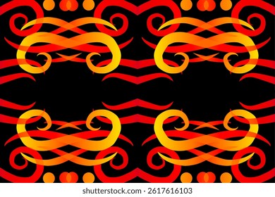 Beautiful classic design colourful background with light glow line art pattern of indonesian culture traditional batik
