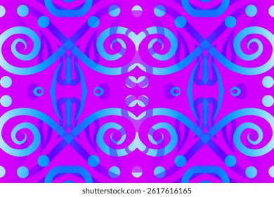 Beautiful classic design colourful background with light glow line art pattern of indonesian culture traditional batik