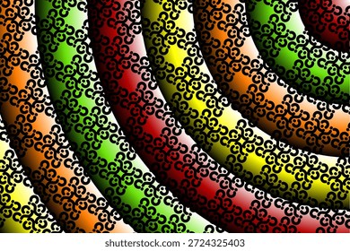Hermoso diseño clásico de fondo colorido con patrón de arte de línea de hoja de flor de la cultura indonesia tradicional batik