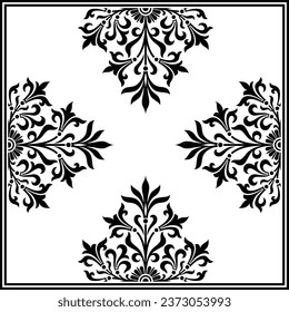 Beautiful and classic floral pattern on white background