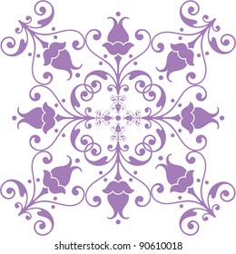 Beautiful and classic floral pattern on white background