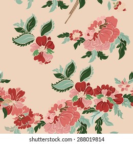 Beautiful  classic floral seamless pattern. Vector background. 