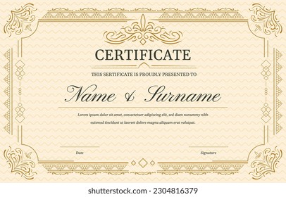 Beautiful Classic Vintage Certificate Template 