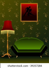 Beautiful classical interior in 3d for design