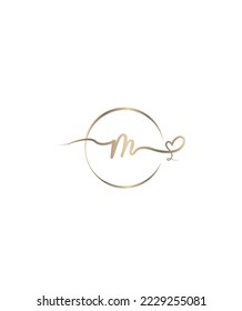 A beautiful, classy and elegant script letter M vector logo template