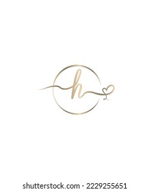 A beautiful, classy and elegant script letter H vector logo template