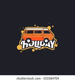 Beautiful clean holiday logo in flat design