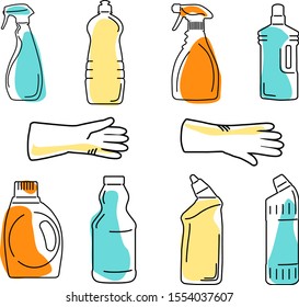 beautiful cleaning vector icons set  