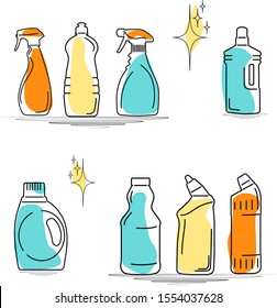 beautiful cleaning vector icons set  