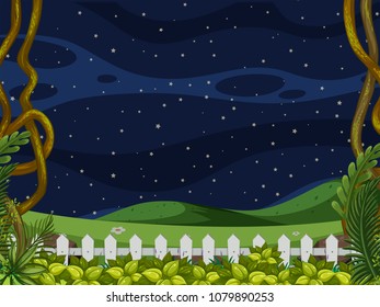 Beautiful Clear Night Sky Landscape illustration