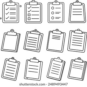 Beautiful Clipboard icon set. Checklist sign symbol for web site and app design.