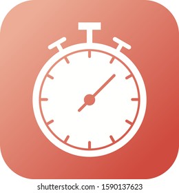 Beautiful Clock Glyph Vector Icon