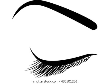 Beautiful closed eye with long eyelashes icon