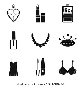 Beautiful clothes icons set. Simple set of 9 beautiful clothes vector icons for web isolated on white background