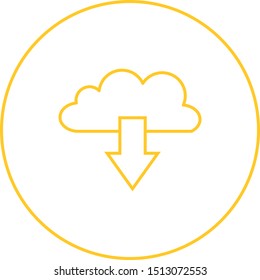 Beautiful Cloud download vector line icon