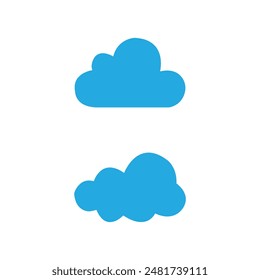 Beautiful Cloud flat design cloudy set isolated on White background Set of cartoon cloud in a Vector illustration