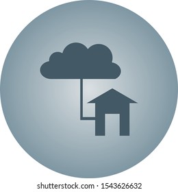 Beautiful Cloud home Vector Glyph icon