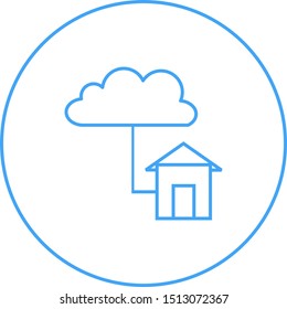 Beautiful Cloud home vector line icon