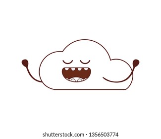 beautiful cloud kawaii isolated icon