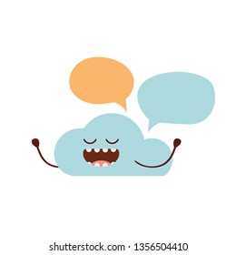 beautiful cloud kawaii isolated icon