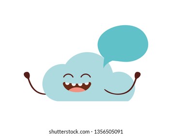 beautiful cloud kawaii isolated icon