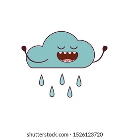 beautiful cloud kawaii isolated icon vector illustration design