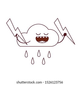 beautiful cloud kawaii isolated icon vector illustration design