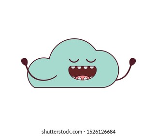 beautiful cloud kawaii isolated icon vector illustration design
