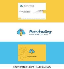Beautiful Cloud network Logo and business card. vertical Design Vector