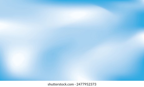 Hermosas nubes, fondo abstracto degradado de color blanco y azul. Ilustración vectorial.