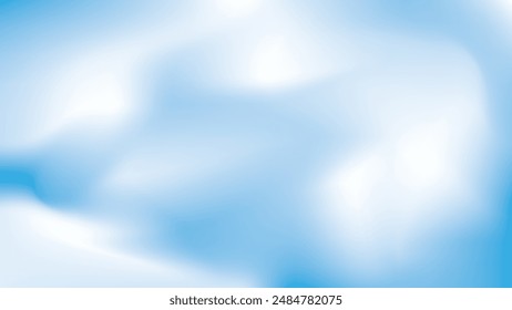 Beautiful clouds, abstract white and blue color gradient background. Vector illustration.