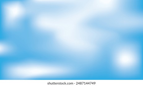 Hermosas nubes, fondo abstracto degradado de color blanco y azul. Ilustración vectorial.