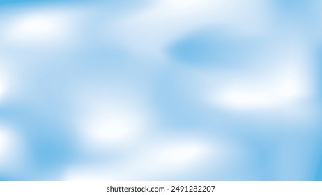 Hermosas nubes, fondo abstracto degradado de color blanco y azul. Ilustración vectorial.