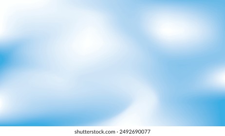Schöne Wolken, abstrakter weißer und blauer Farbverlauf Hintergrund. Vektorillustration.