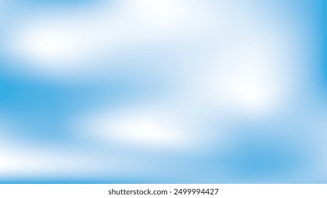 Beautiful clouds, abstract white and blue color gradient background. Vector illustration.