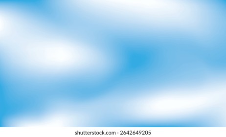 Beautiful clouds, abstract white and blue color gradient background. Vector illustration.