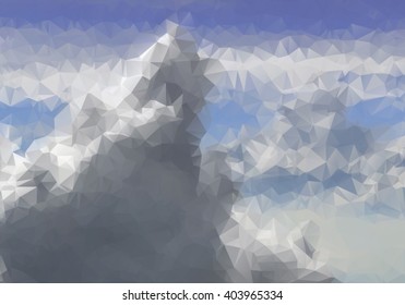 Beautiful clouds design in triangle style - view from airplane
