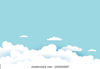 Hermosas nubes de fondo azul pastel. Diseño de fondo suave y limpio en la ilustración vectorial EPS10.