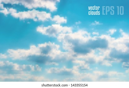Beautiful cloudscape. EPS 10 vector illustration. Used mesh layers